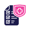  Graphic lung symbol incorporating a target icon, representing lung cancer screening and early detection.